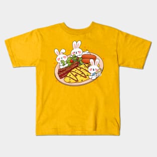 Three Bunnies Breakfast Kids T-Shirt